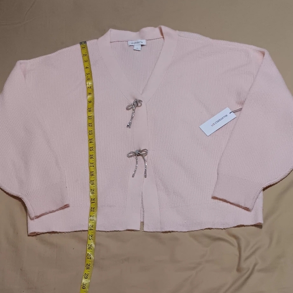 Liz Claiborne Women Vneck Sweater Button Down Pink SzXL - Picture 10 of 11